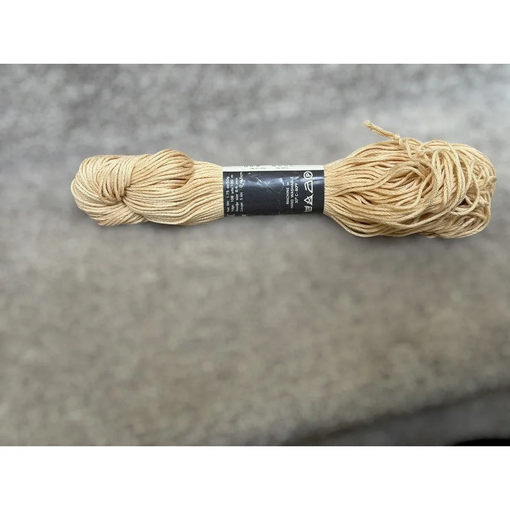 Vintage Tahki Imports Cotton Classic Mercerized Cotton Yarn Skein Beige Cream